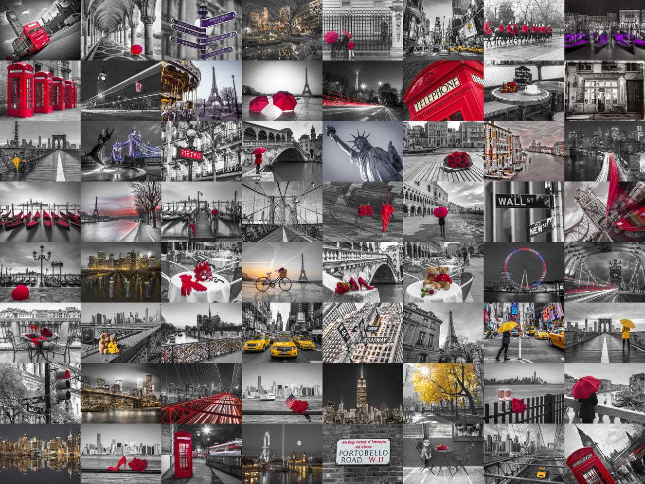 Cityscape Collage Wall Mural