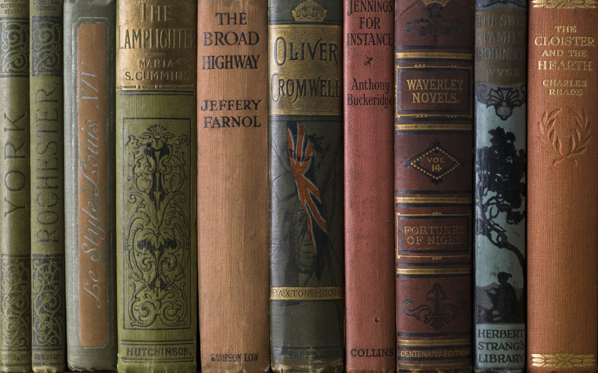 Classic Book Spines Wall Mural