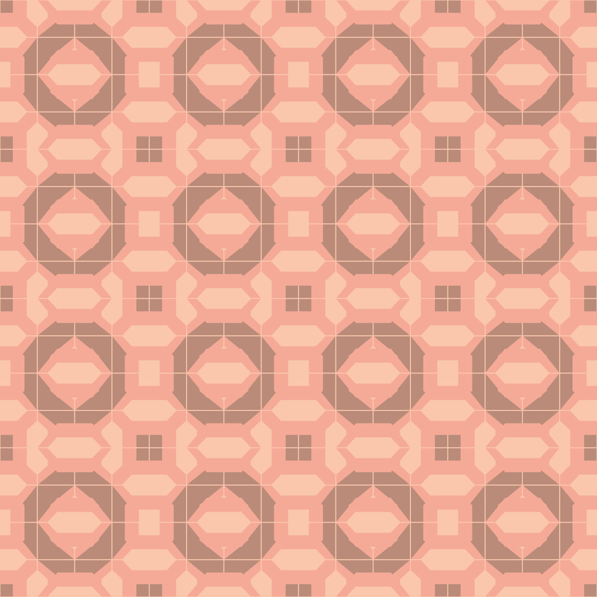 Siena Tiles Retro Terracotta Wallpaper⁠ in your room — zoomed