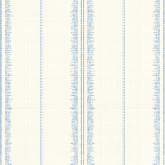 Boho Stripes Linen-Sky Blue Wallpaper⁠