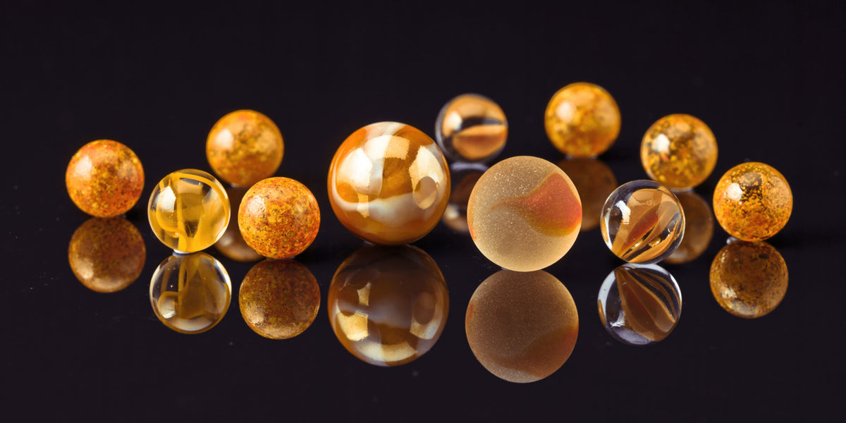 Marbles on black Wall Mural in your room — zoomed
