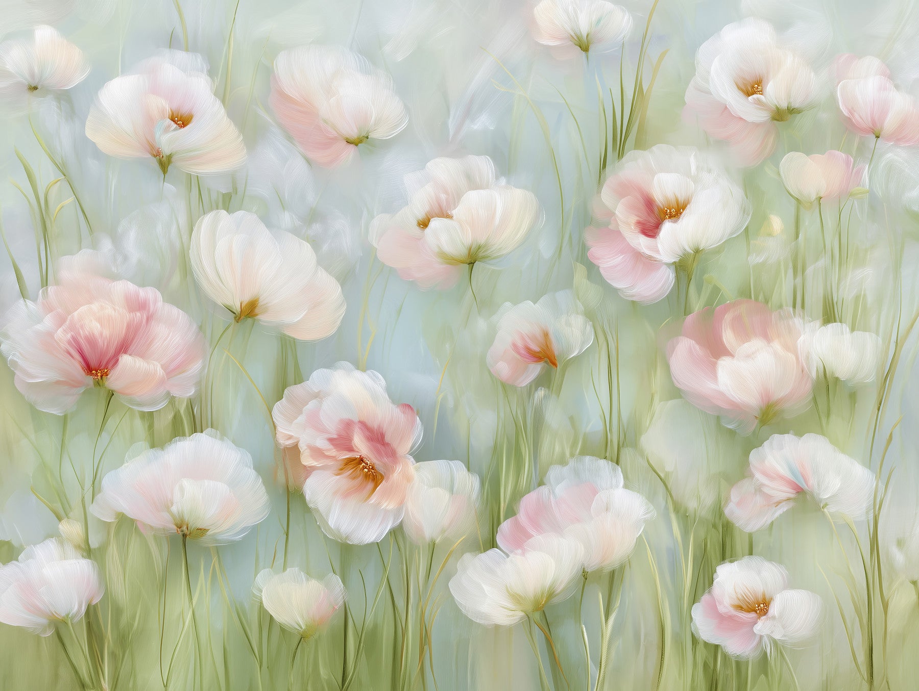Elegant Poppy Floral Wall Mural