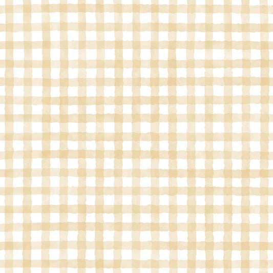 Rustic Yellow Farmhouse Gingham Watercolor Checkered Neutral Wallpaper⁠