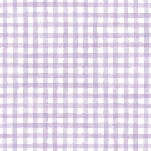 Rustic Violet Farmhouse Gingham Watercolor Checkered Neutral Wallpaper⁠