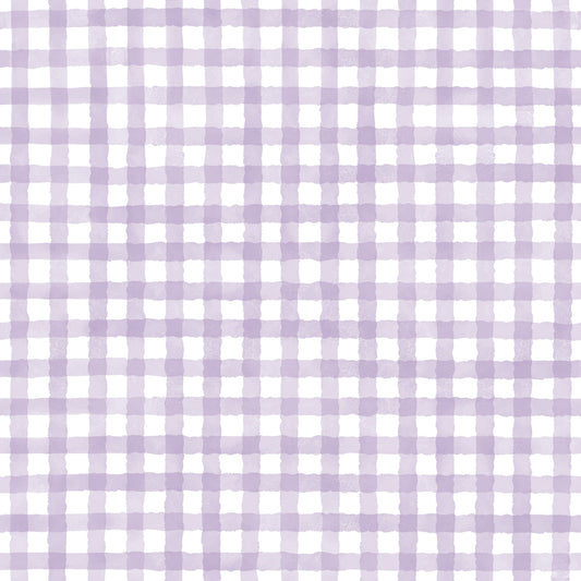 Rustic Violet Farmhouse Gingham Watercolor Checkered Neutral Wallpaper⁠