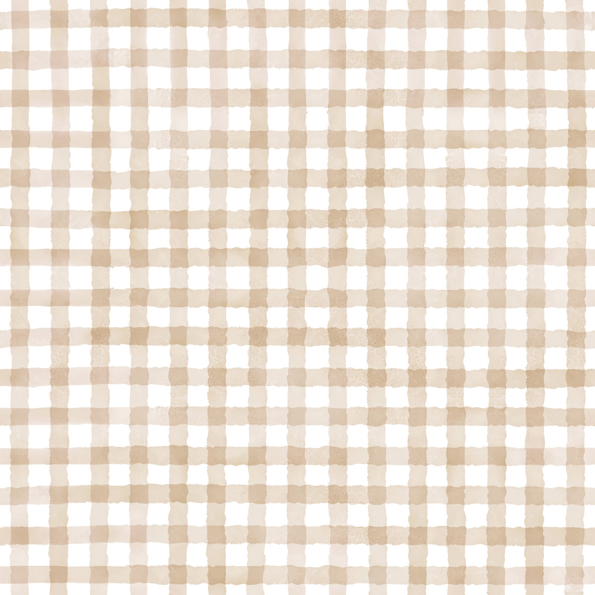 Rustic Beige Farmhouse Gingham Watercolor Checkered Neutral Wallpaper⁠ in your room — zoomed