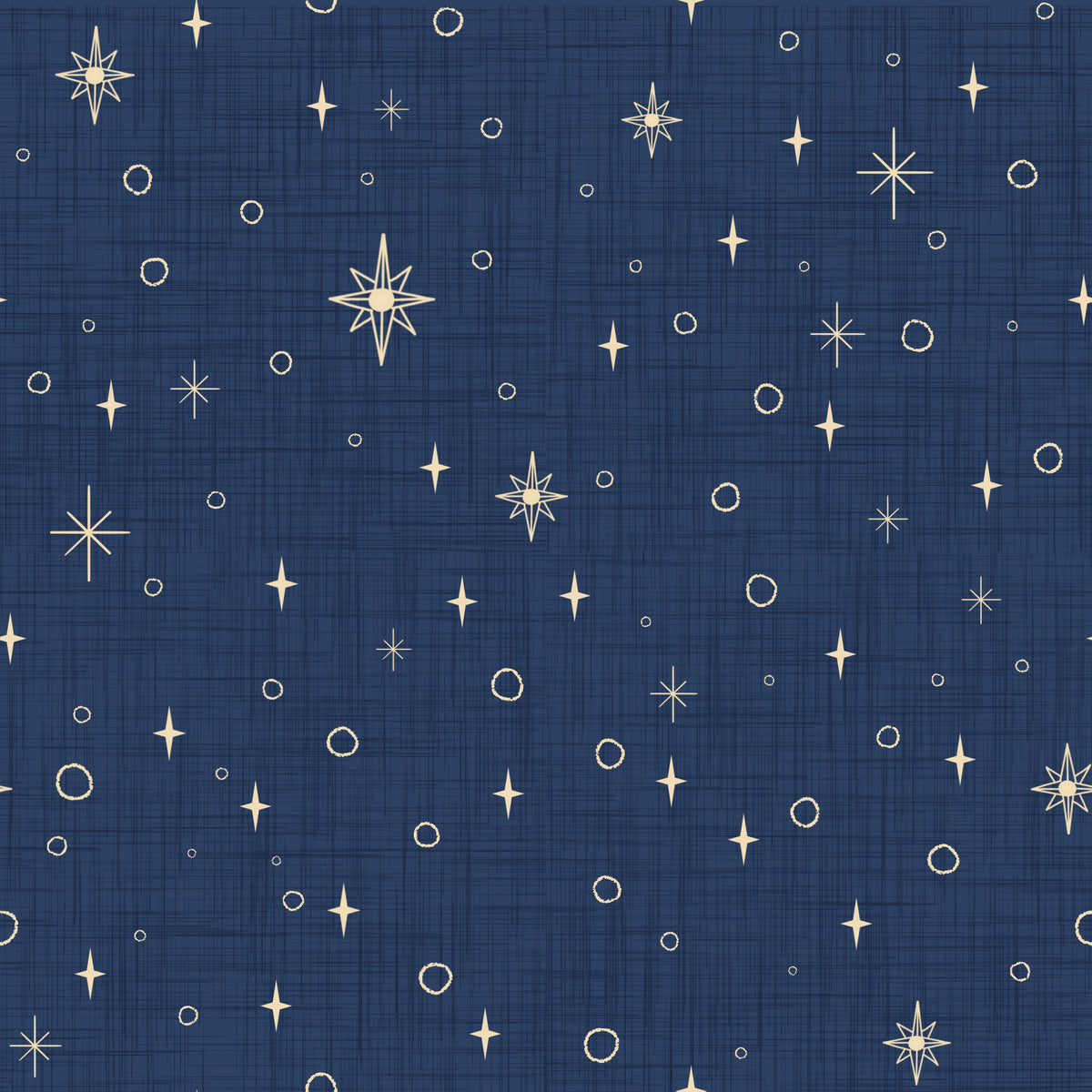 Retro Starry Night Sky - Burnt Amber Nautical  Wallpaper⁠ in your room
