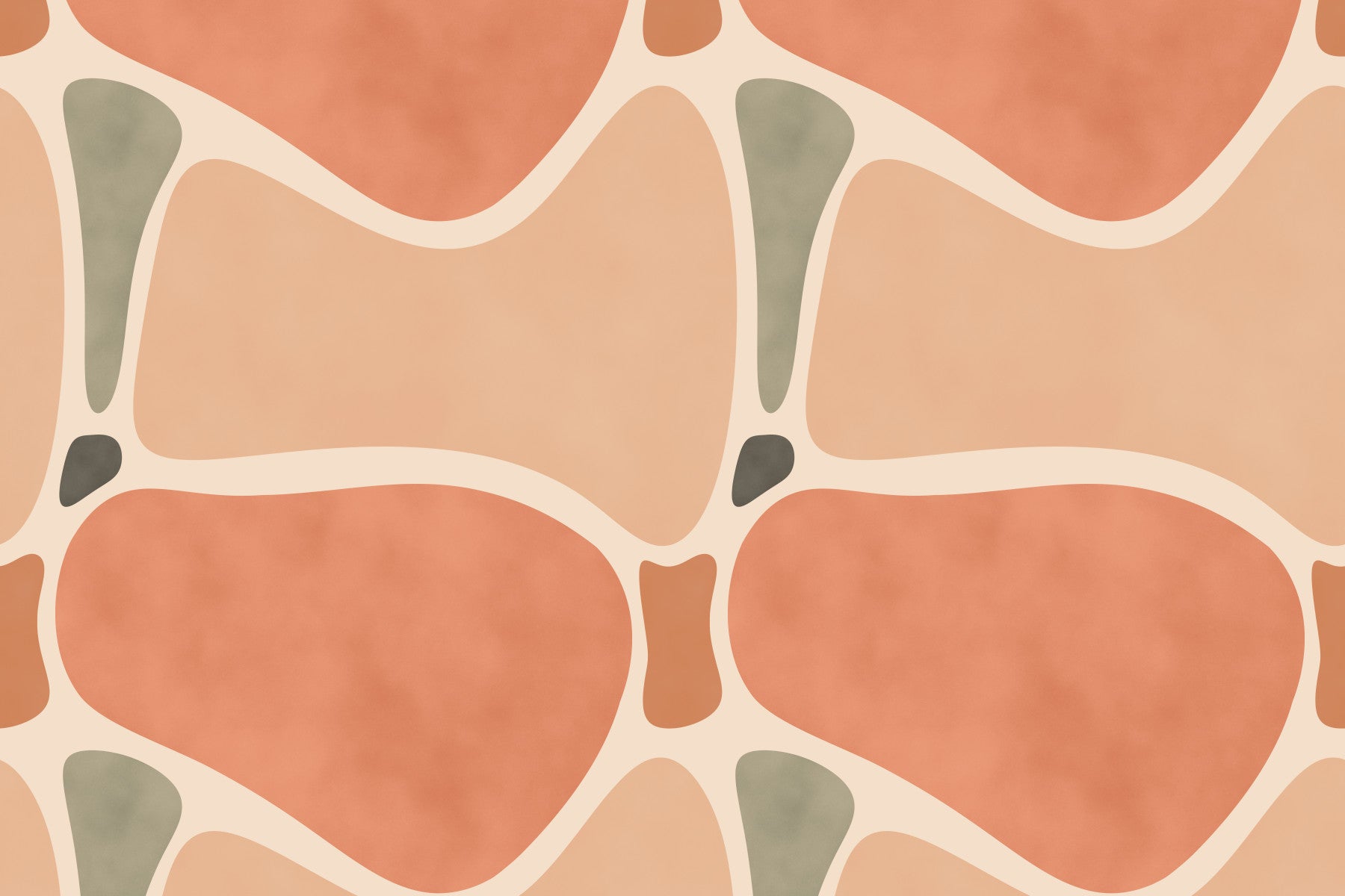 Terracotta Shapes Wall Mural