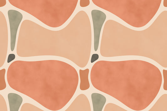 Terracotta Shapes Wall Mural