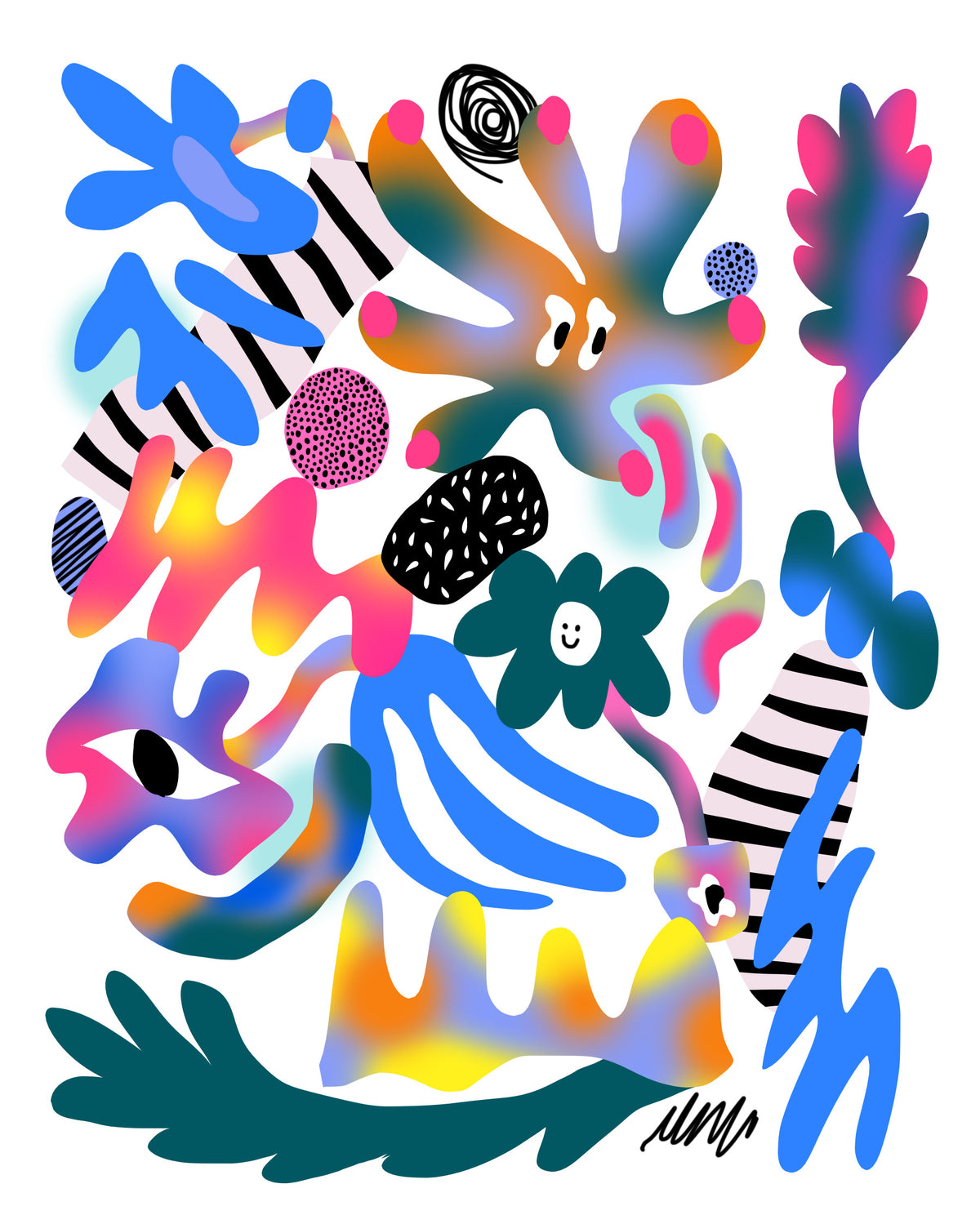 Radioactive spring Wall Mural in your room — zoomed