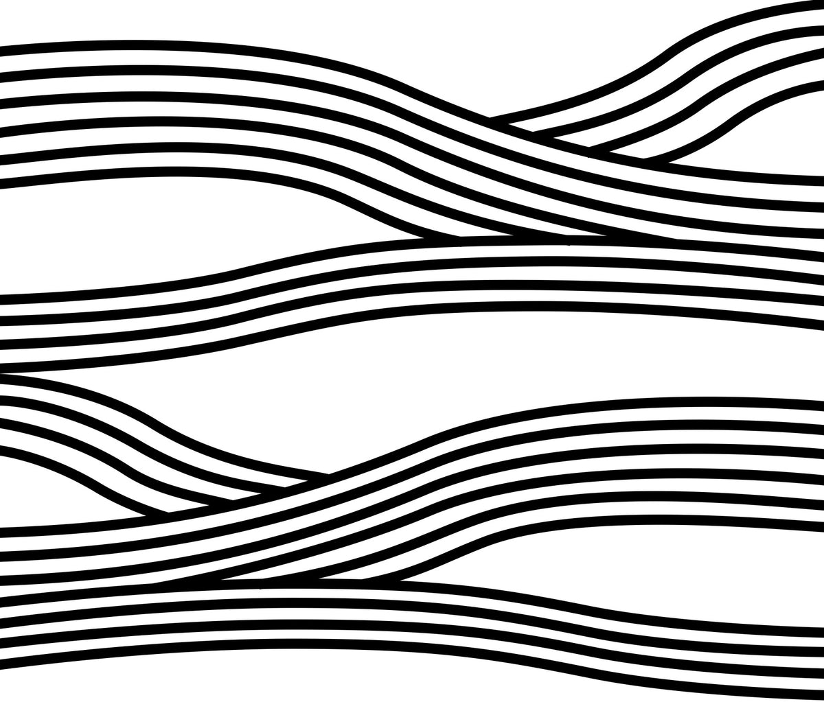 Monochrome Wave Rhythms Wall Mural in your room — zoomed