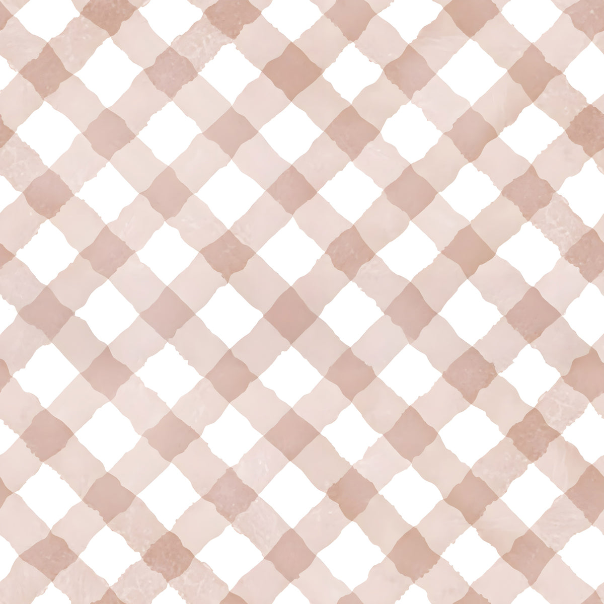 Hand Painted Pink Festive Gingham Wallpaper⁠ in your room — zoomed