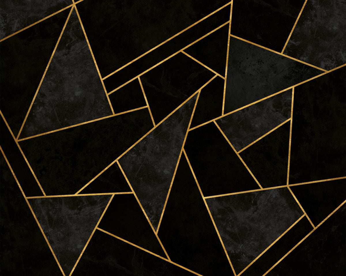 Cracked Night - Black Mosaic Wall Mural in your room — zoomed