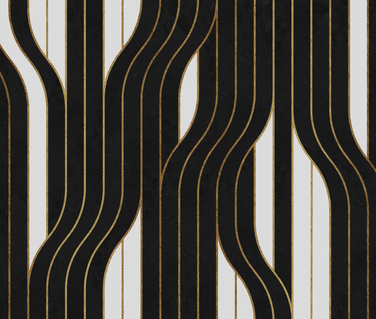 Black and White Luxury Lines Wall Mural in your room — zoomed