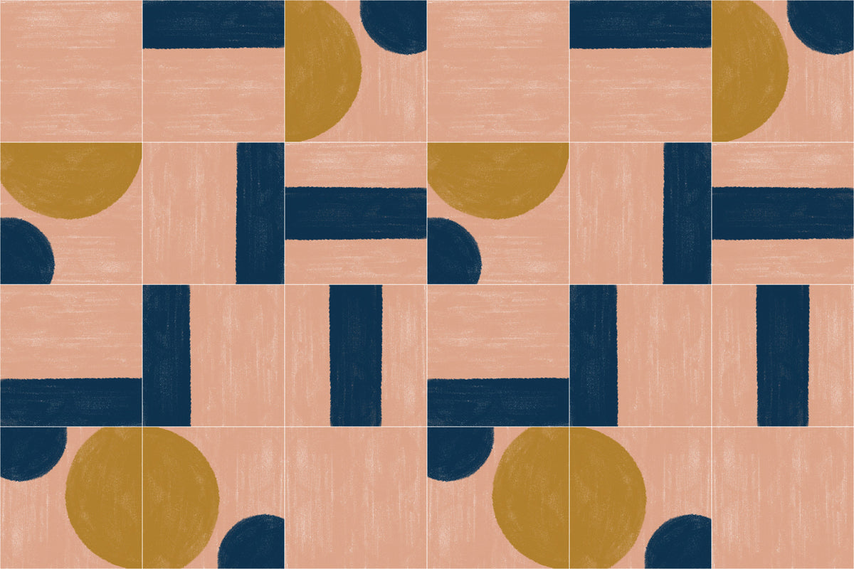 Painted Wall Tiles Two Wall Mural in your room