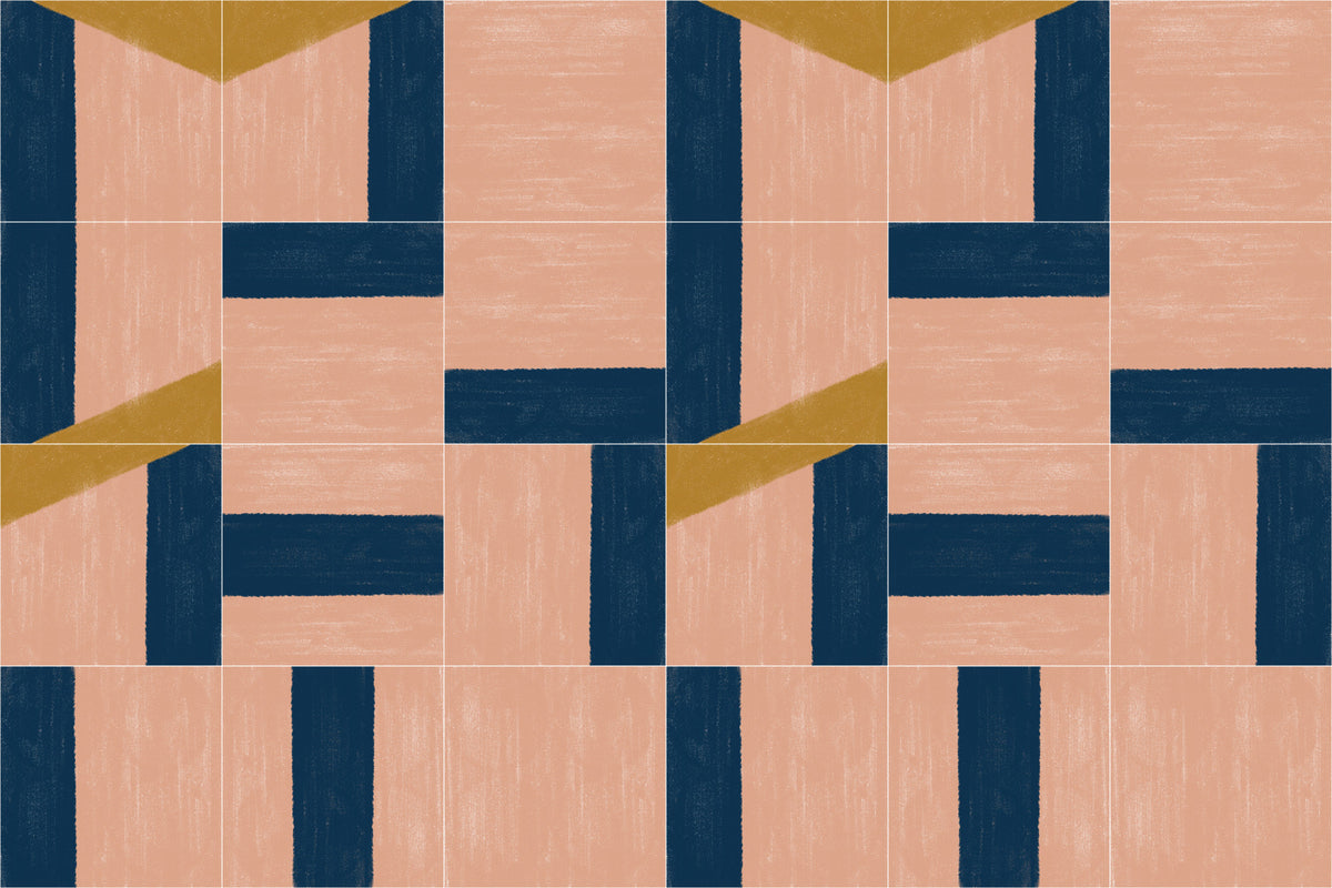 Painted Wall Tiles Three Wall Mural in your room — zoomed