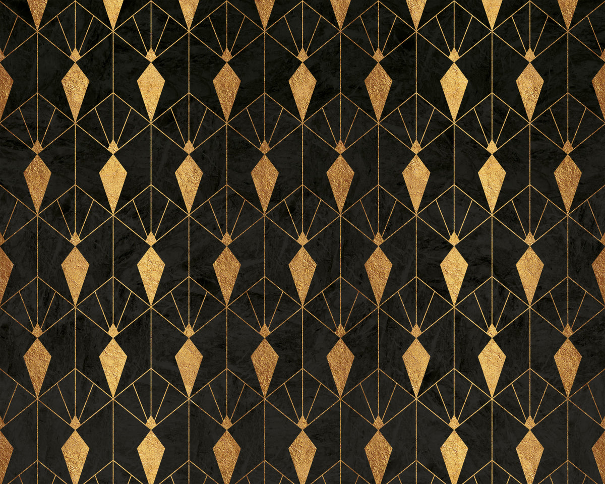 Black Art Deco Night Wall Mural in your room