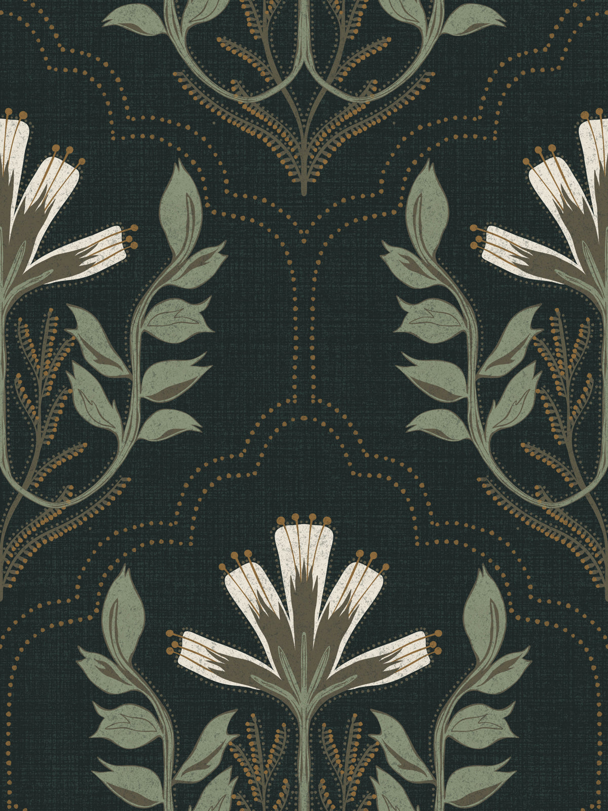 Midnight Bloom Tapestry Wallpaper⁠ in your room