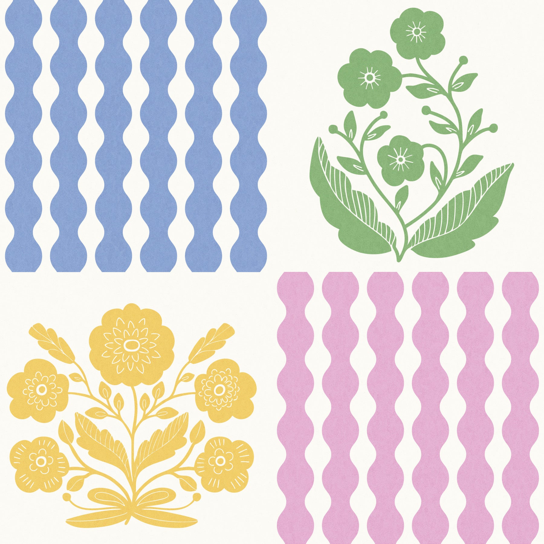 Pastel Pop Florals Wallpaper⁠