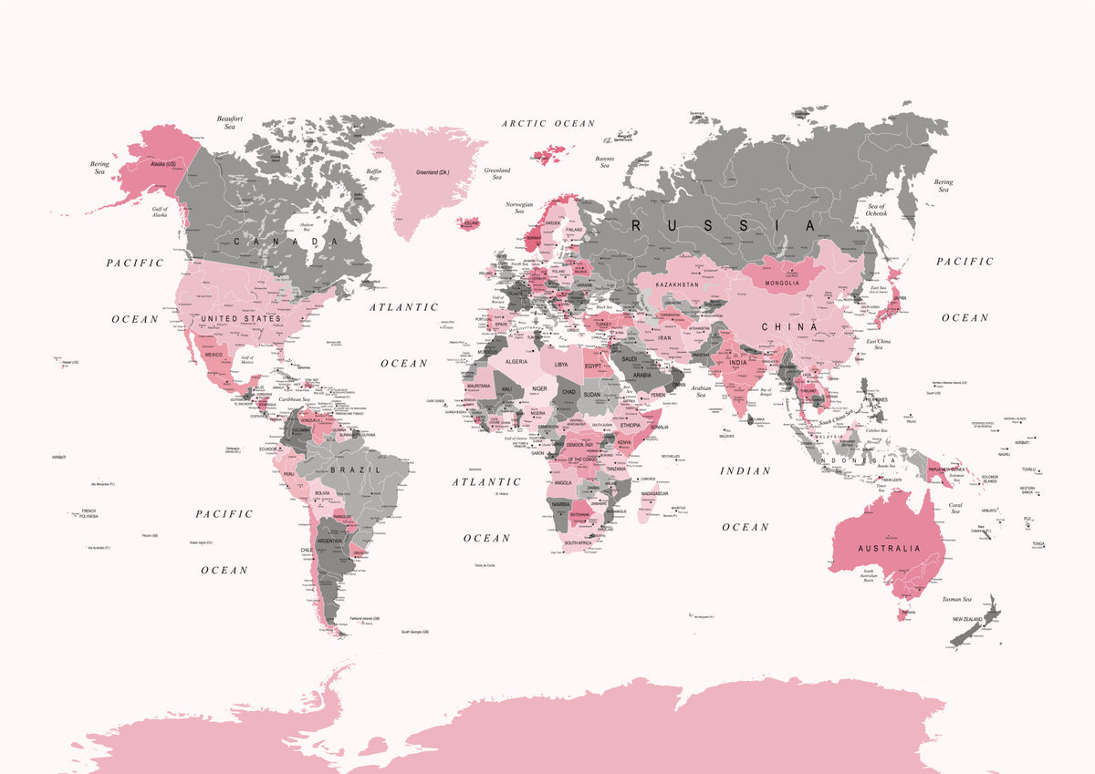 Pink Tinge Atlas Explore the Globe Wall Mural