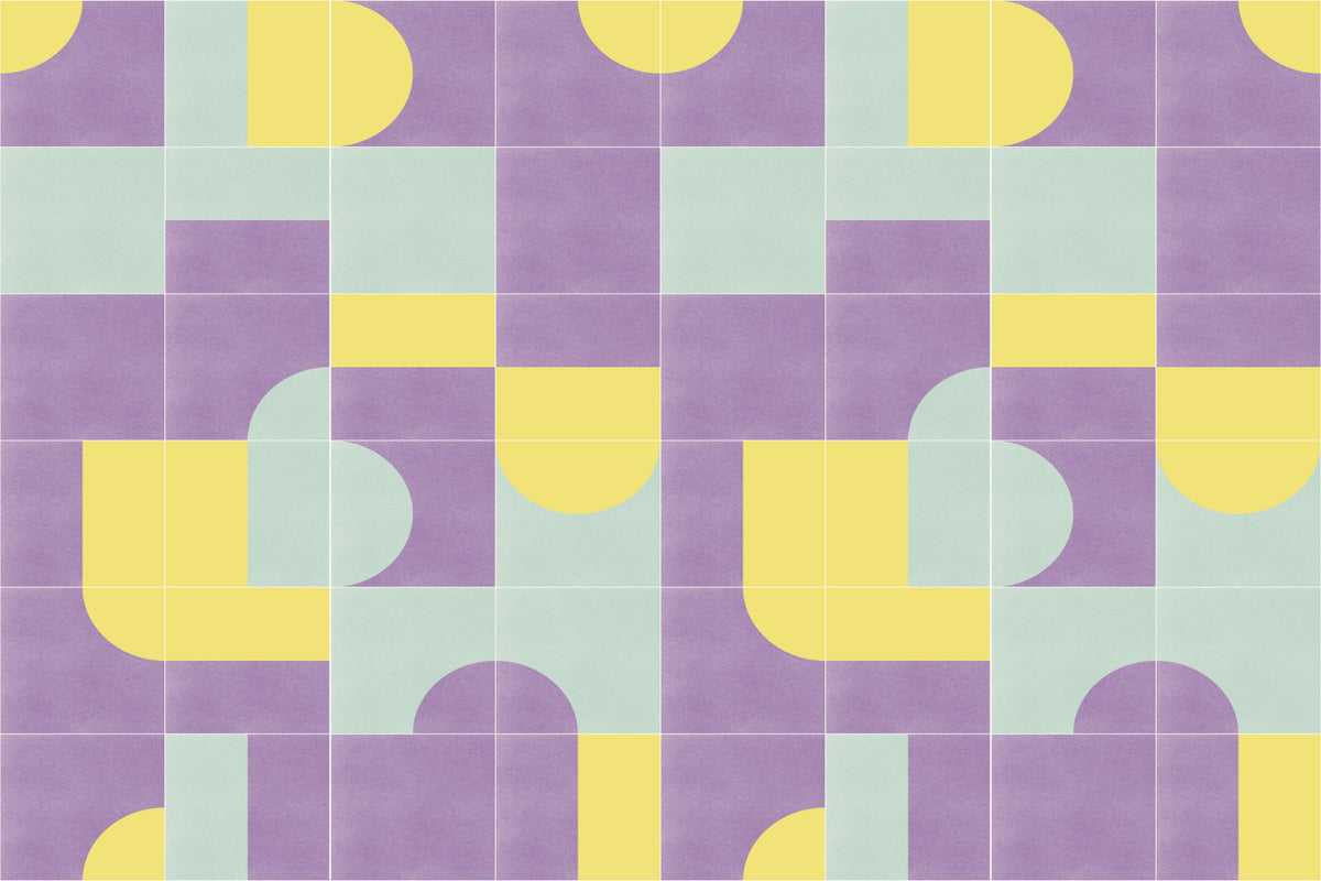 Retro Tiles 07 Wall Mural in your room — zoomed