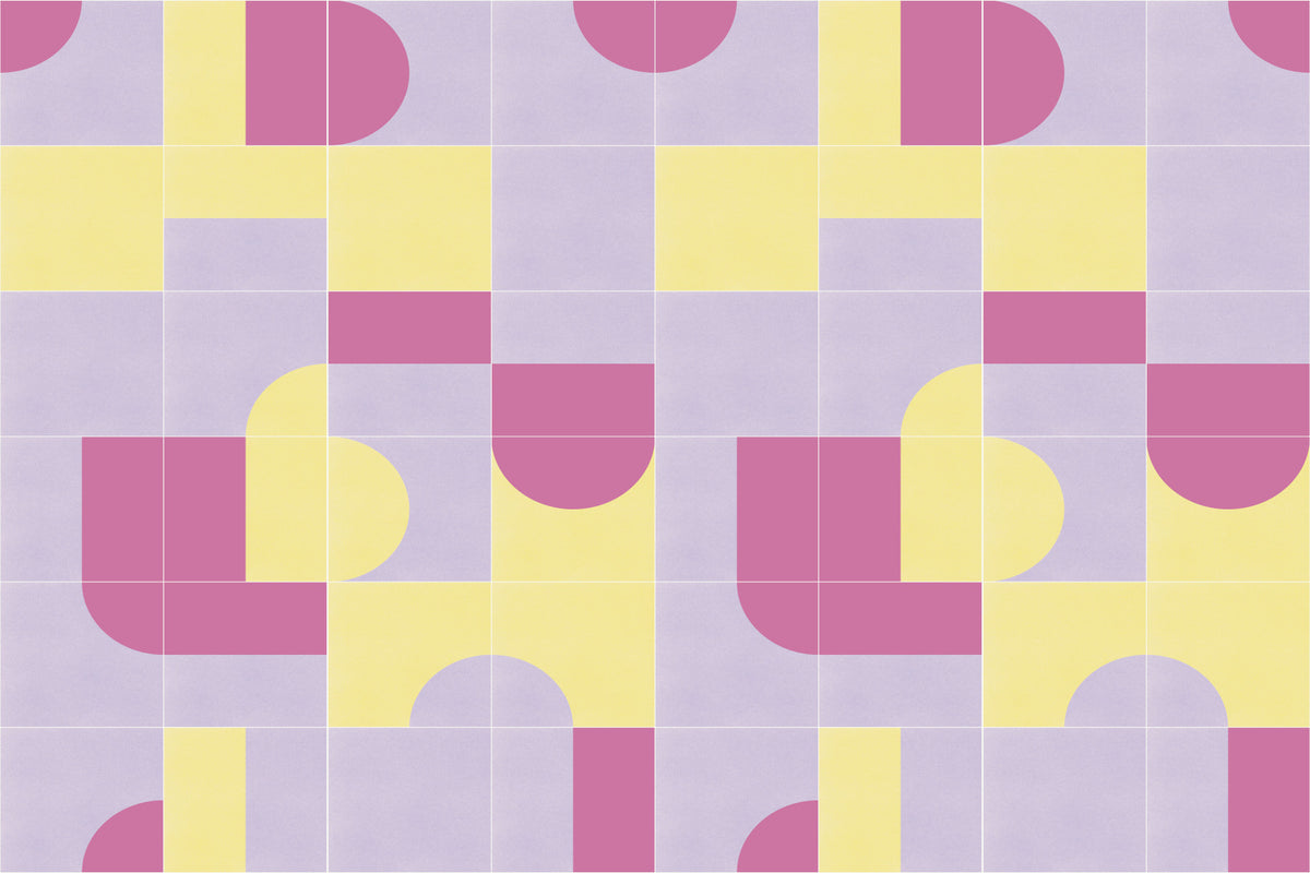 Retro Tiles 08 Wall Mural in your room — zoomed