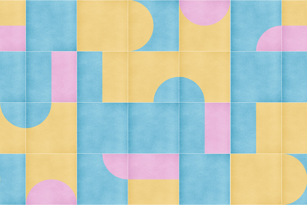 Retro Tiles 12 Wall Mural in your room — zoomed