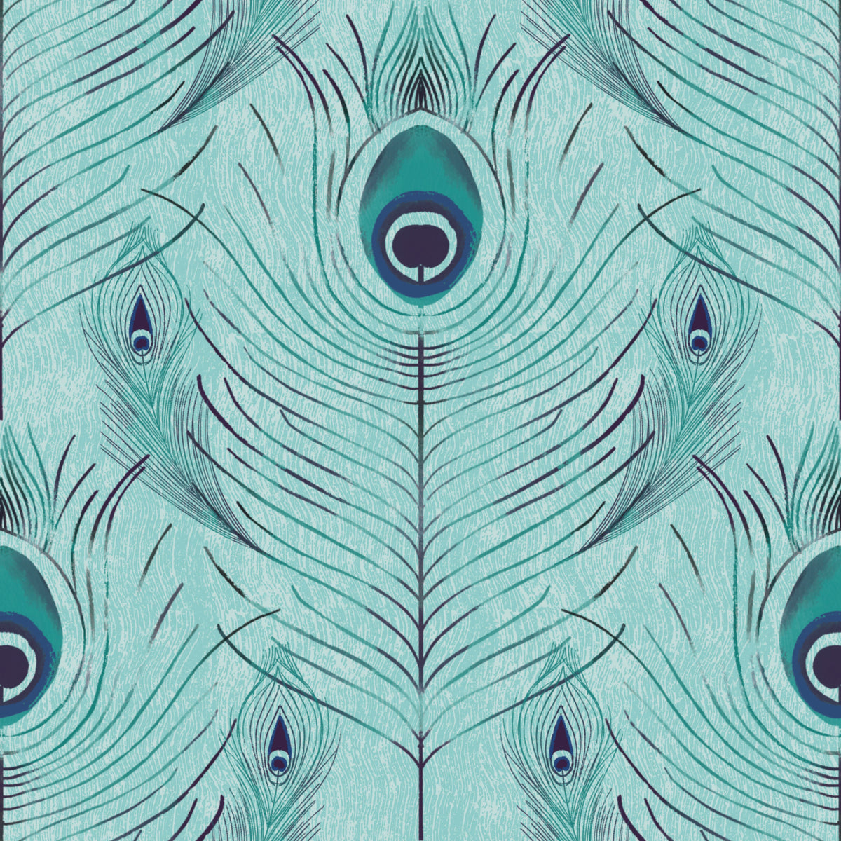 Regal Peacock Feather - Blue Wallpaper⁠ in your room