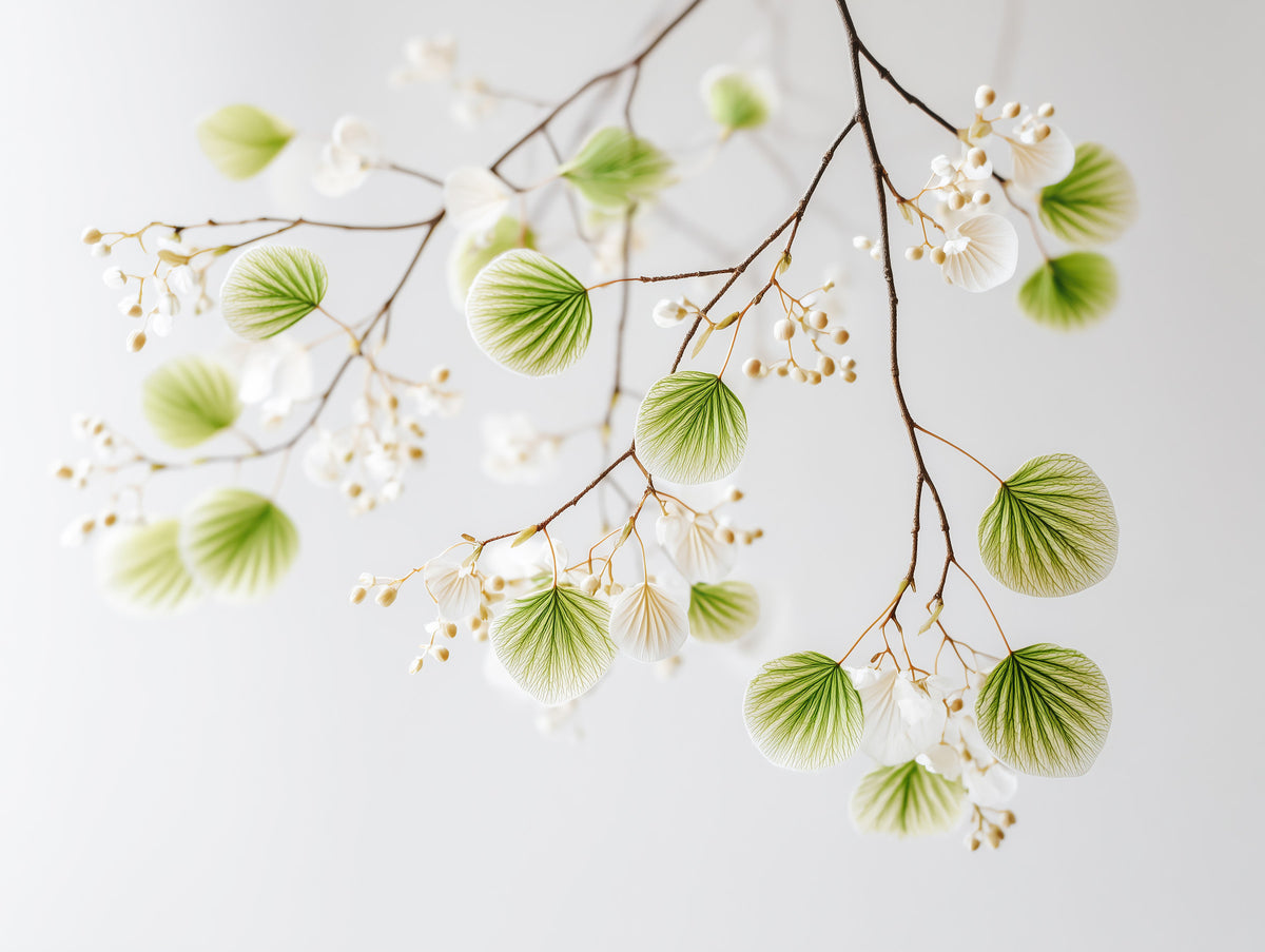 Serene Foliage Wall Mural in your room — zoomed