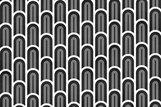 Black & White Art Deco Arches Wall Mural