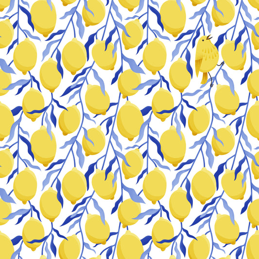 Yellow Bird in Lemons Wallpaper⁠