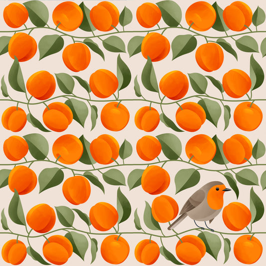 Robin in Apricots Wallpaper⁠