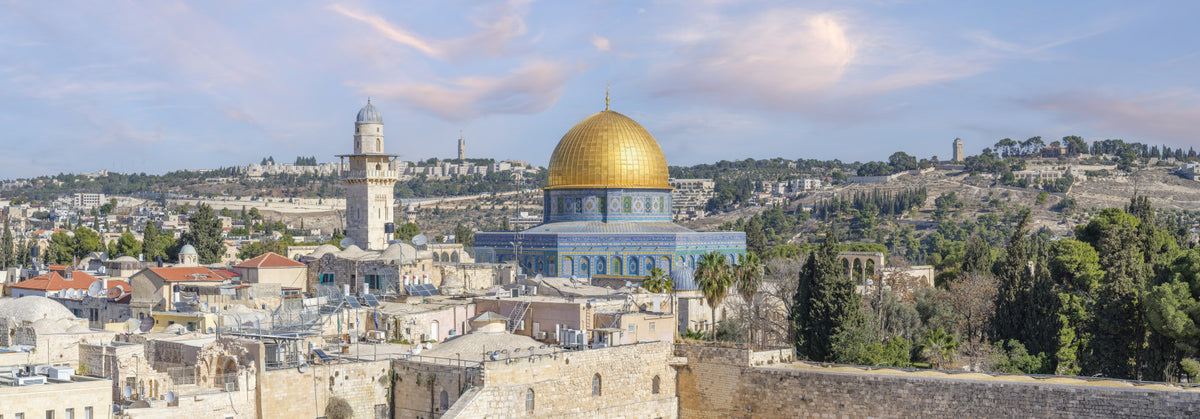 Dome of the Rock Serene Cityscape Wall Mural in your room — zoomed
