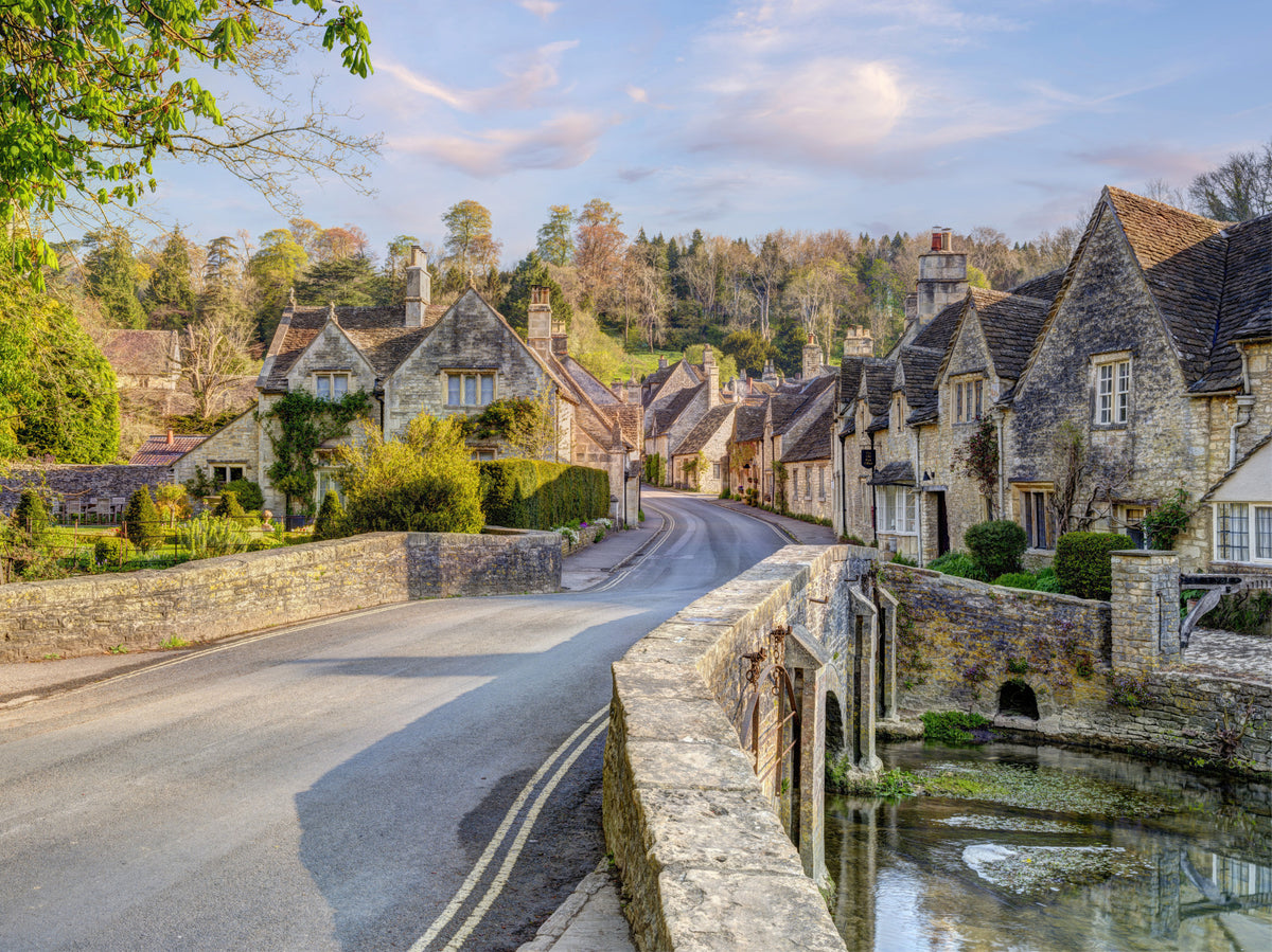 Quaint English Village Wall Mural in your room — zoomed