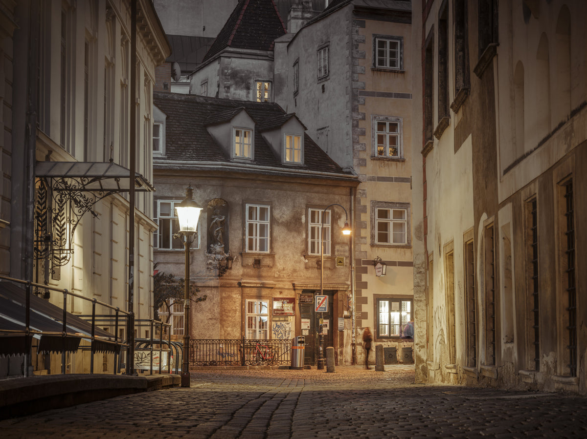Nighttime Reverie on a Quaint Street Wall Mural