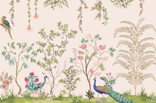 Chinoiserie Garden Wallpaper Mural Wall Mural