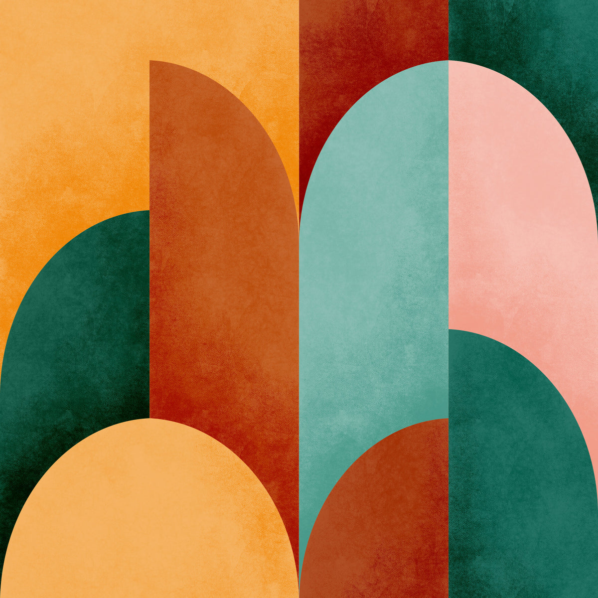 Mid Mod Geometry Sunburn Wallpaper⁠ in your room