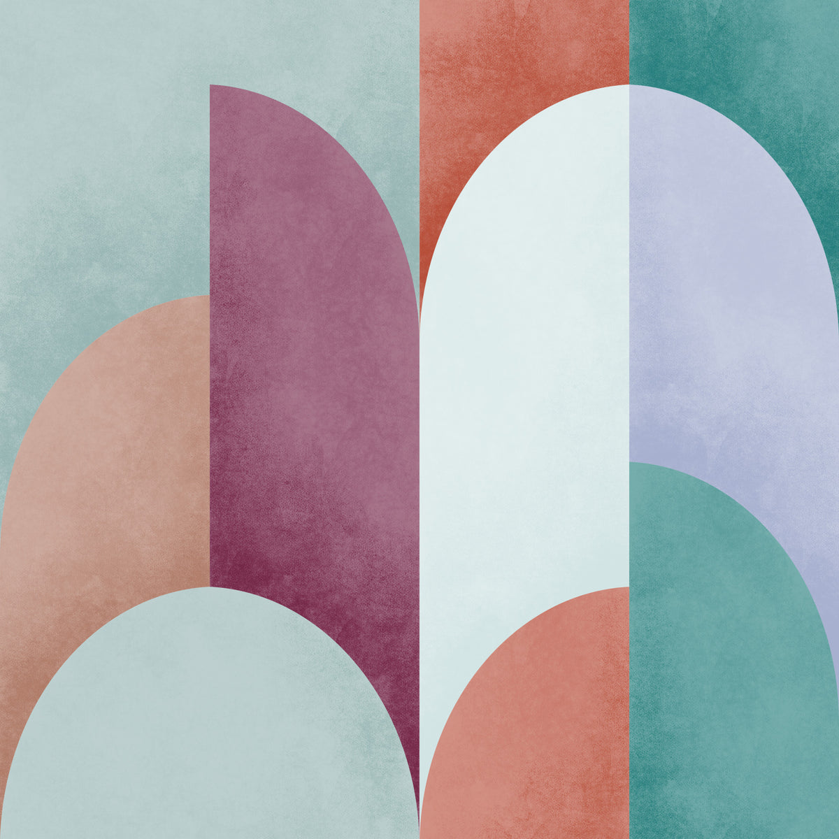 Mid Mod Geometry Sundown Wallpaper⁠ in your room — zoomed