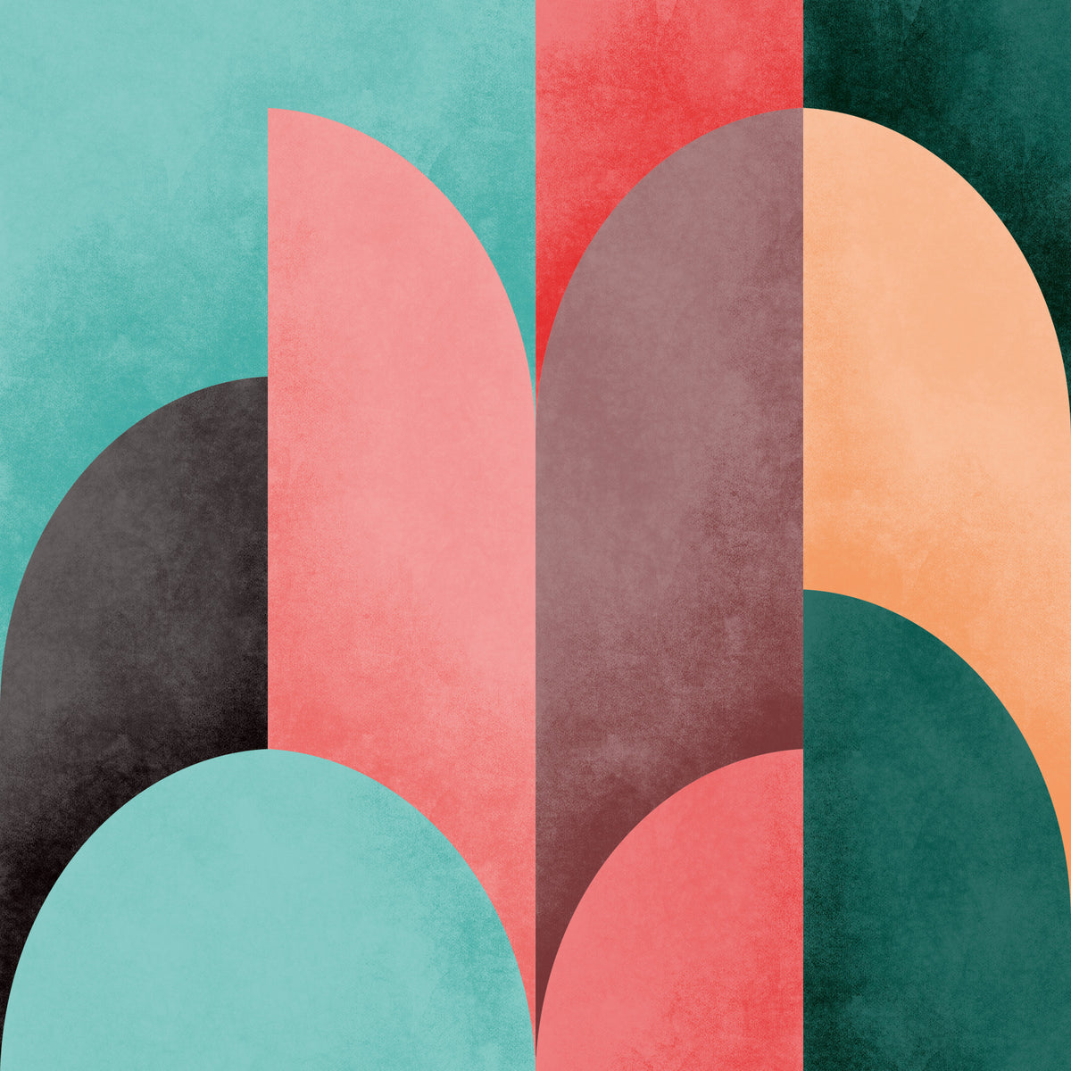 Mid Mod Geometry Sunrise Wallpaper⁠ in your room