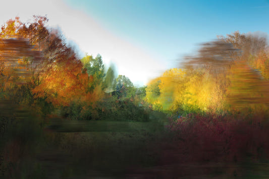 Autumn Serenity Blurred Landscape Art Print Wall Mural
