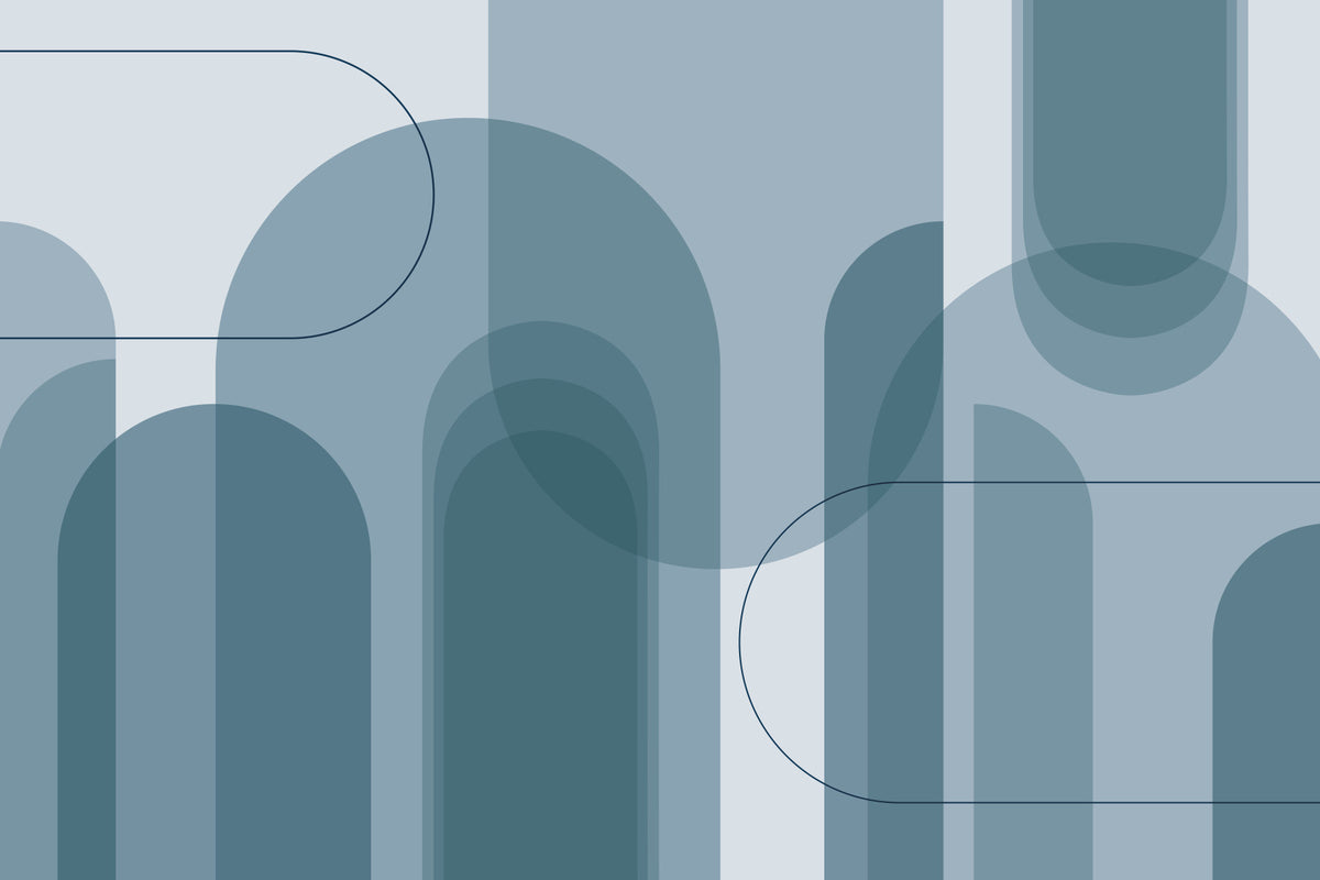 Serene Blue Rhythms Wall Mural in your room — zoomed