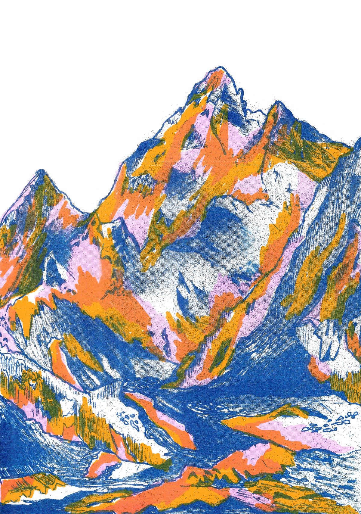 Mountains Wall Mural in your room — zoomed