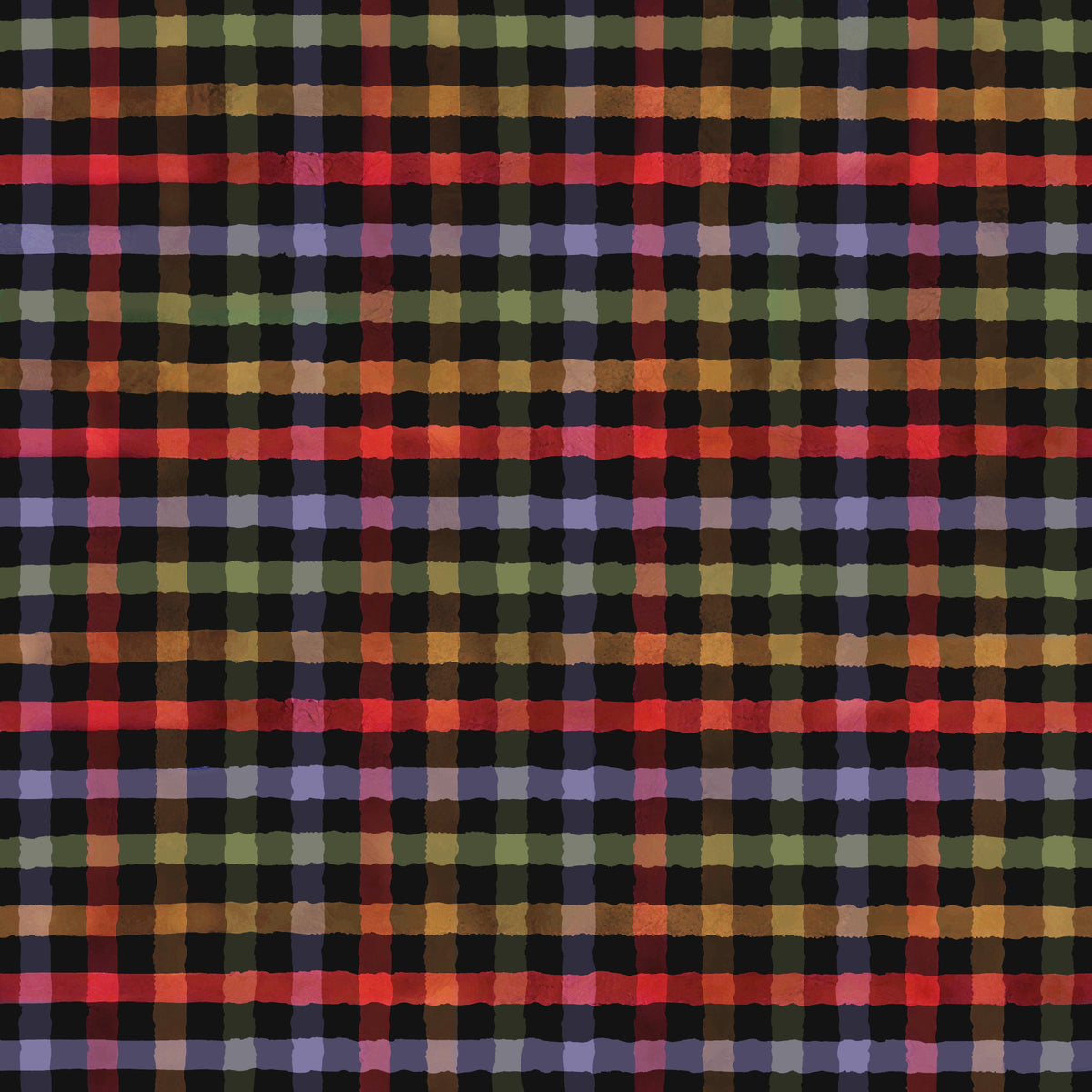 Muted Earthy Checkered Dark Academia Watercolor Gingham Plaid Wallpaper⁠ in your room — zoomed