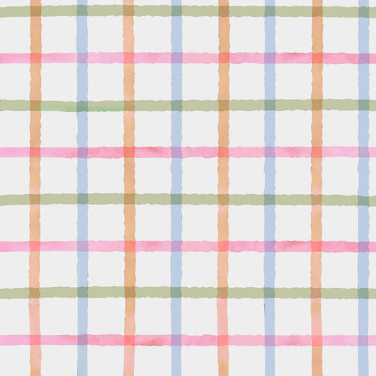 Hand-Painted Watercolor Rainbow Plaid Wallpaper⁠