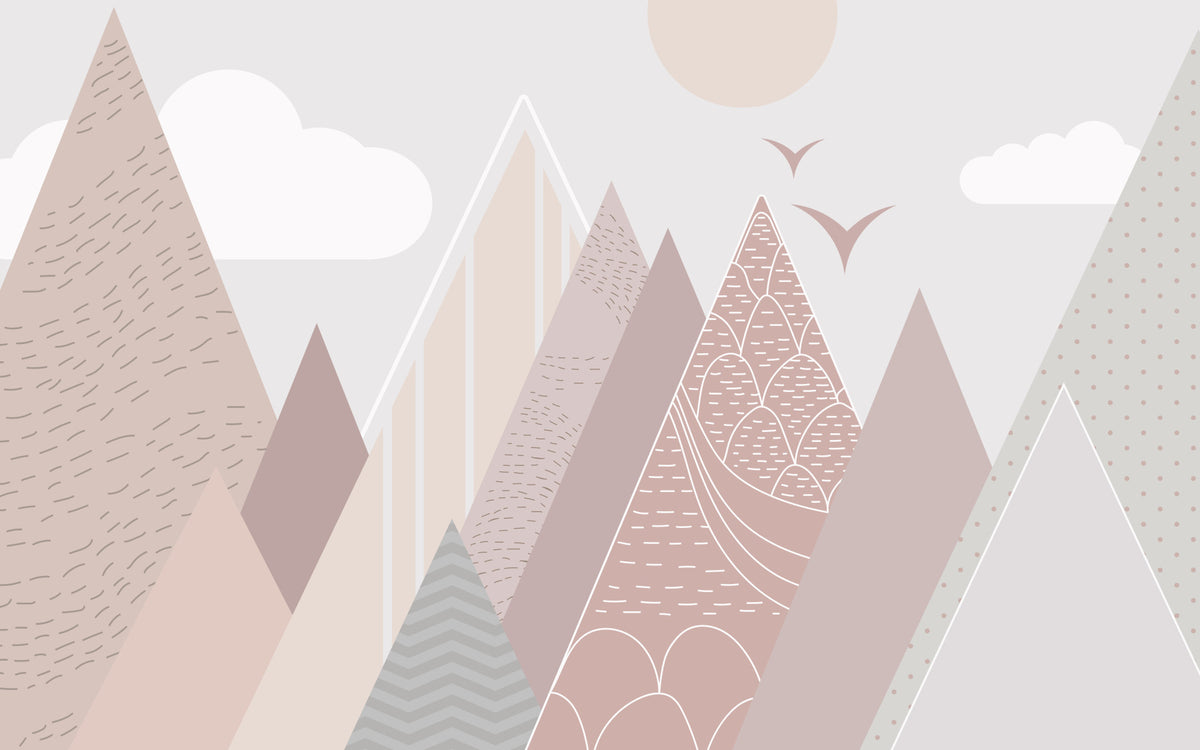 Blush Mountain Dream Wall Mural in your room