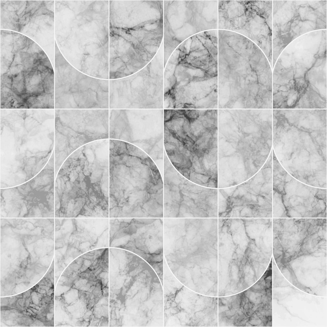 Marbled Geo Tiles Greyish Wallpaper⁠