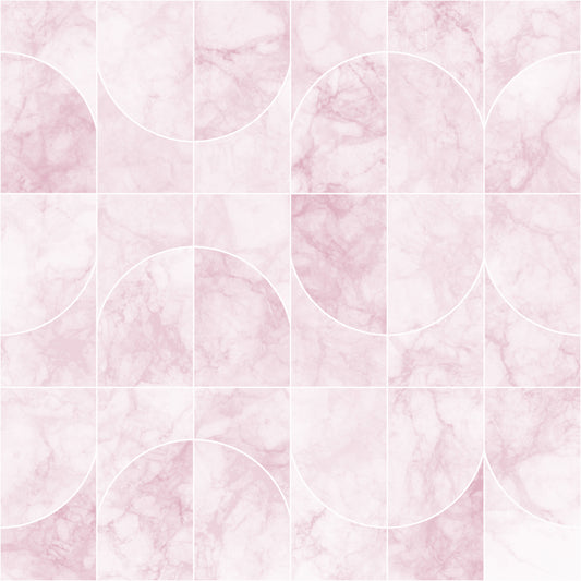 Marbled Geo Tiles Pinkish Wallpaper⁠