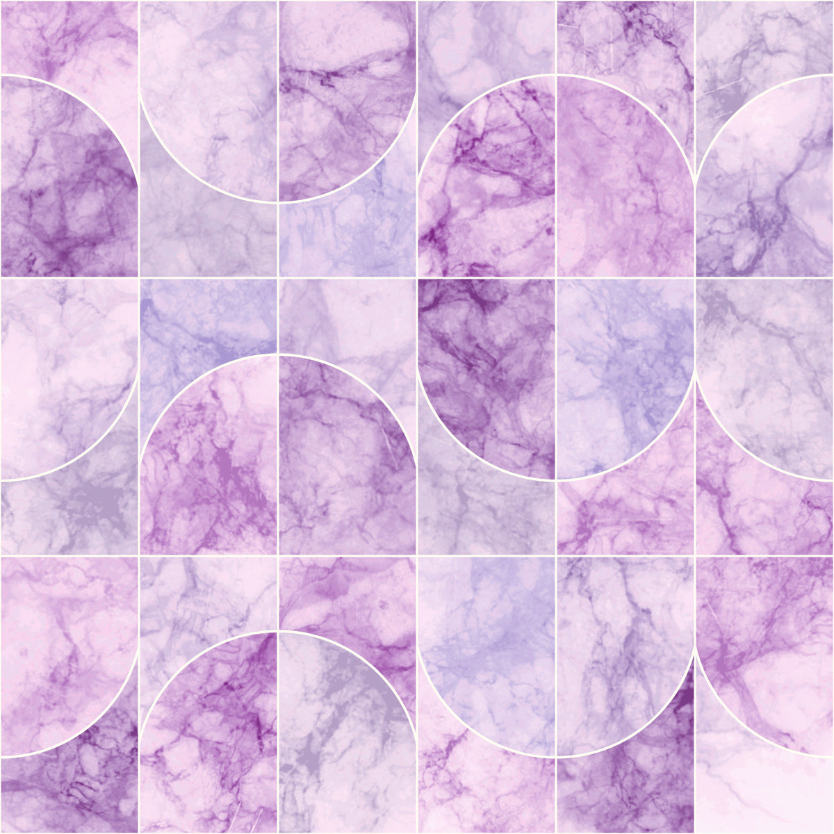 Marbled Geo Tiles Purplish Wallpaper⁠ in your room