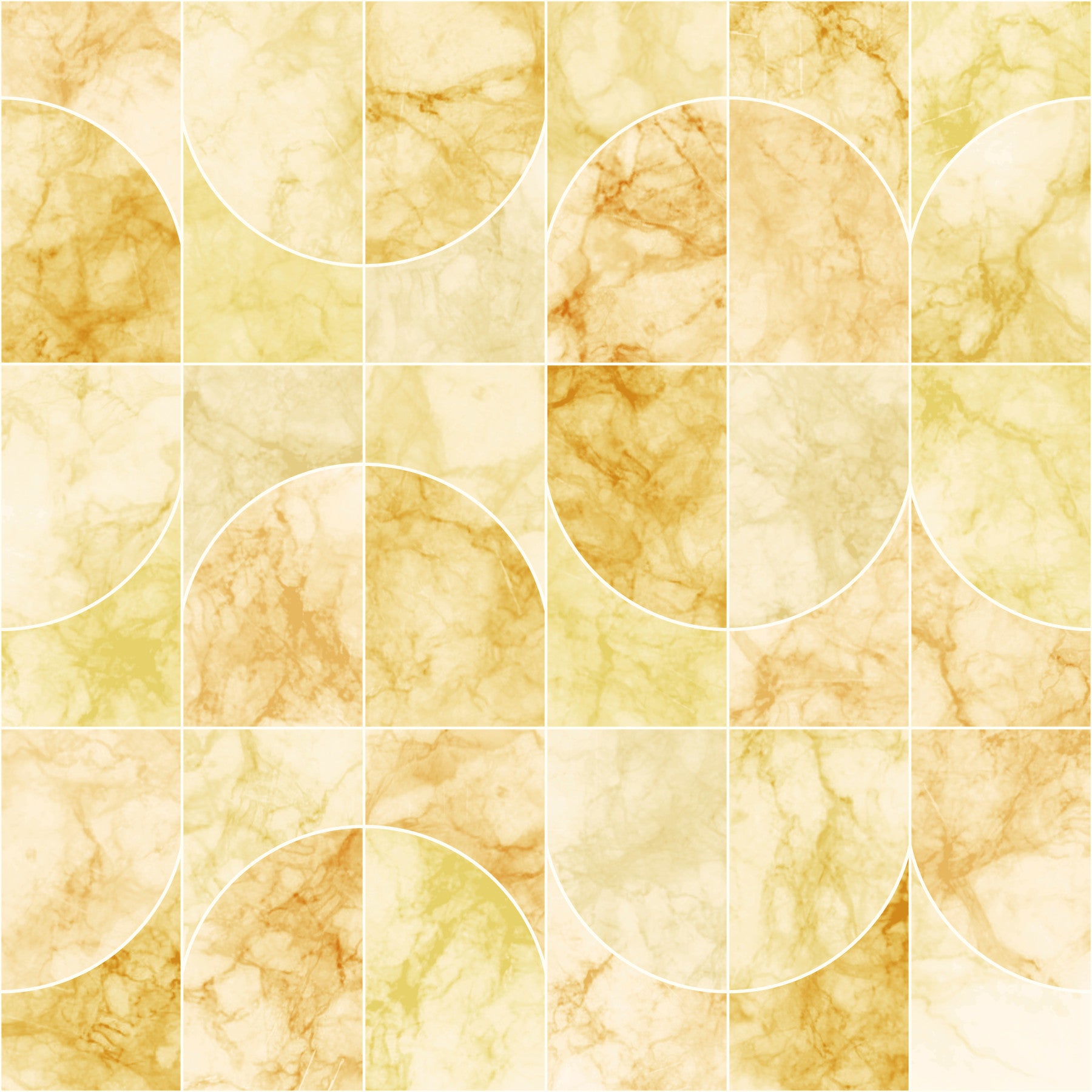 Marbled Geo Tiles Yellowish Wallpaper⁠ in your room — zoomed