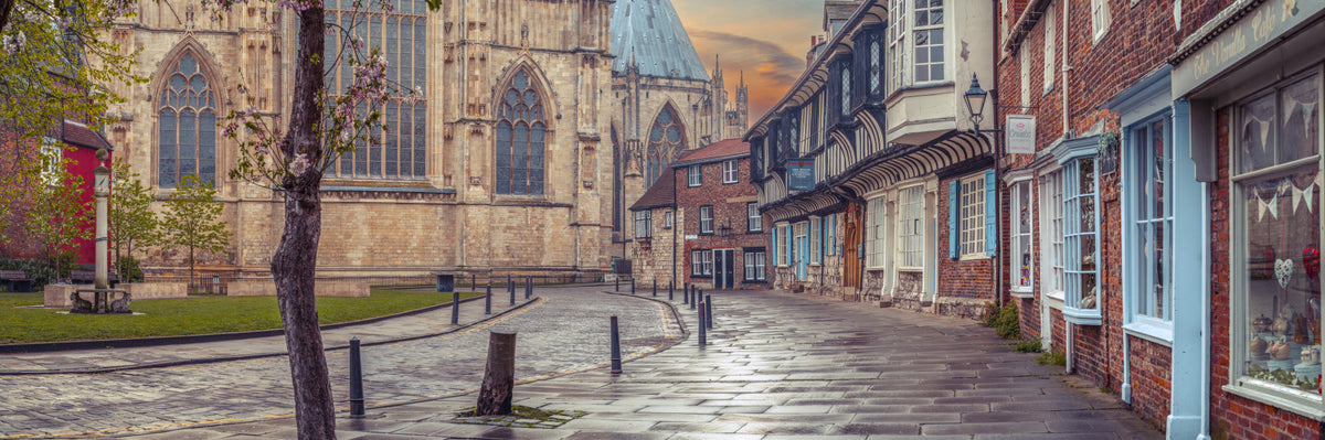 York Streetscape Wall Mural in your room — zoomed